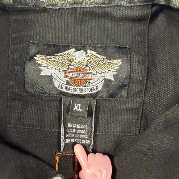 Harley-Davidson Shirt Mens XL Black White Embroidered Button Pit Crew Motorcycle - Picture 7 of 8